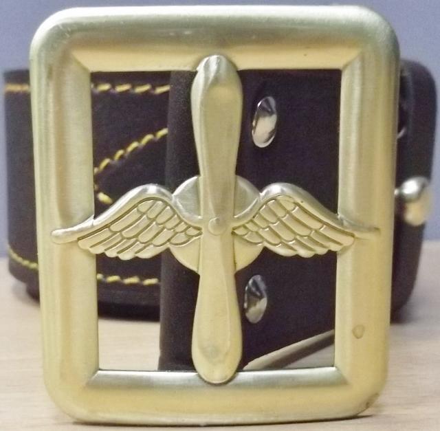 Ремень кожаный ВВС СССР коричневый