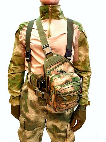 Тактическая сумка через плечо с кобурой 7.62 Tactical олива фото