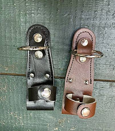 Чехол держатель для дубинки палки ПР коричневый с кольцом фото