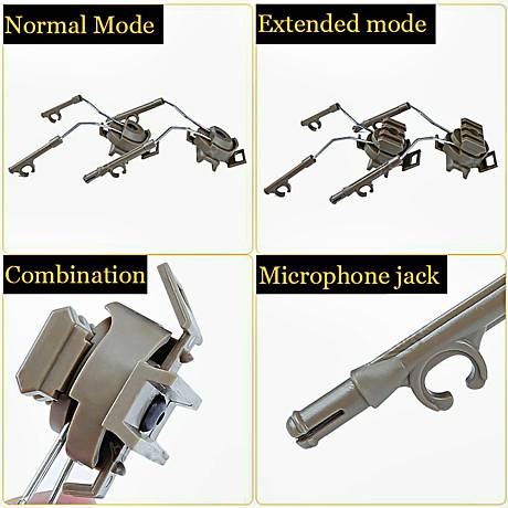 Крепление адаптер для наушников на тактический шлем цвет черный фото