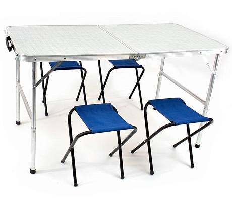 Набор Стол складной 60х120 см и 4 табурета фото