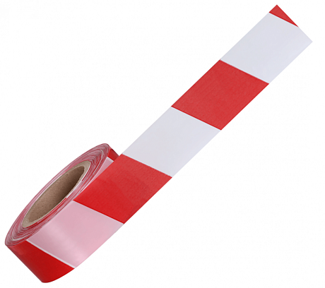 Лента оградительная белая с красным фото