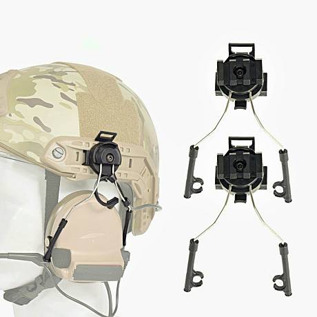 Крепление адаптер для наушников на тактический шлем цвет черный фото