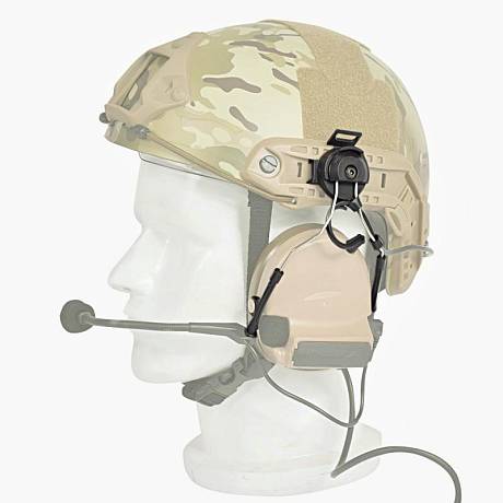 Крепление адаптер для наушников на тактический шлем цвет черный фото