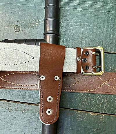 Чехол держатель для дубинки палки ПР коричневый с кольцом фото